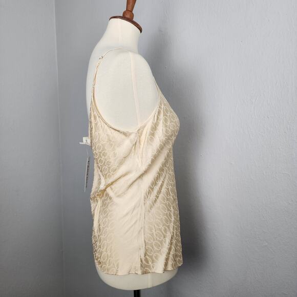 L'Agence Lexi Silk Blend Chain Link Print Camisole Gold V-Neck XS NWT - Picture 13 of 15